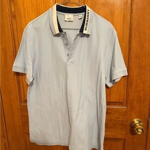 Burberry Blue Polo Shirt Classic Design